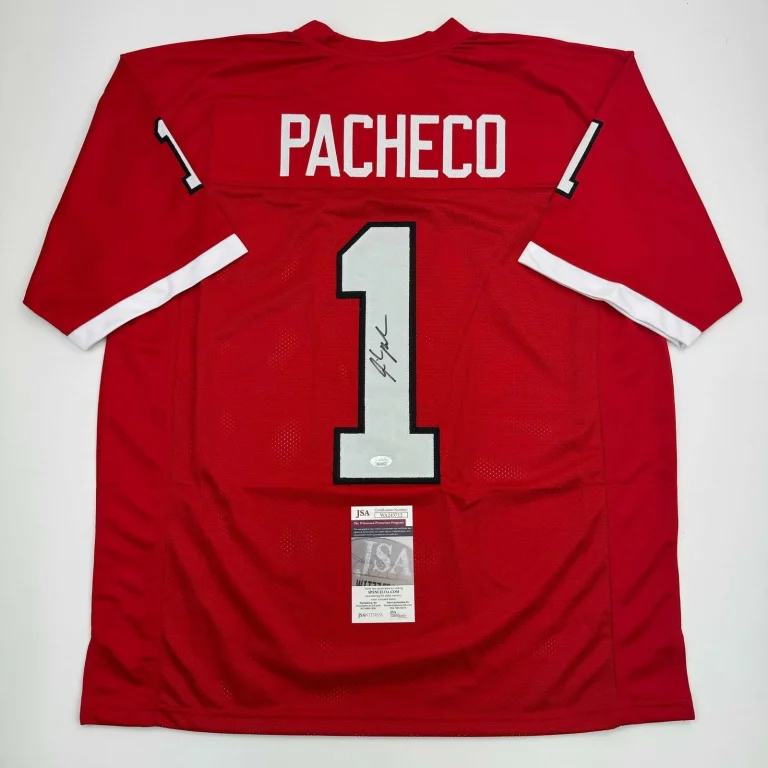 Autographed/Signed Isiah Pacheco Rutgers Red College Jersey JSA COA