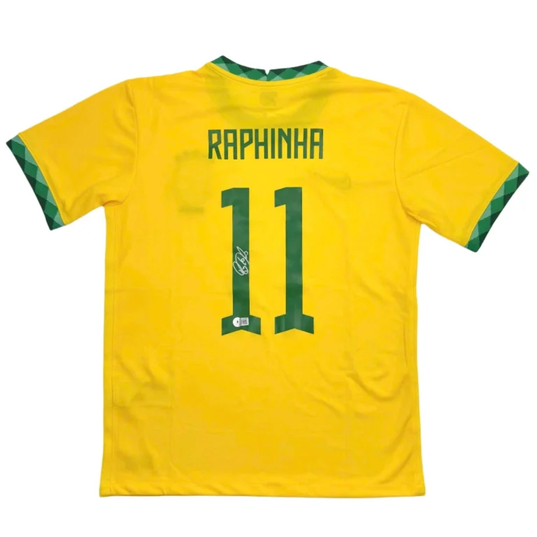 Autographed/Signed Raphinha Raphael Belloli Brazil Yellow Jersey BAS COA