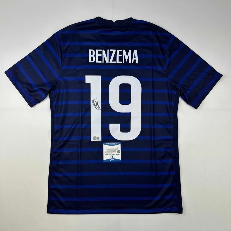 Autographed/Signed Karim Benzema France French National Team Jersey BAS COA
