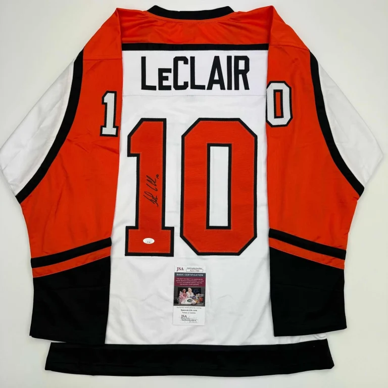 Autographed/Signed John LeClair Philadelphia White Hockey Jersey JSA COA