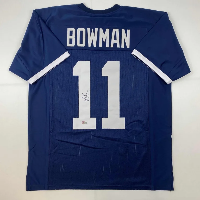 Autographed/Signed NaVorro Bowman Penn State Blue Jersey Beckett BAS COA