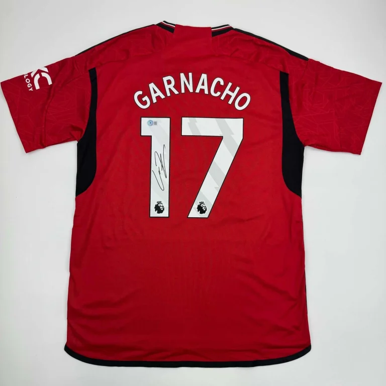 Autographed/Signed Alejandro Garnacho Manchester United Red Jersey BAS COA
