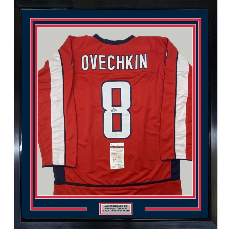 FRAMED Signed ALEXANDER OVECHKIN 35x39 Washington Red Jersey JSA COA