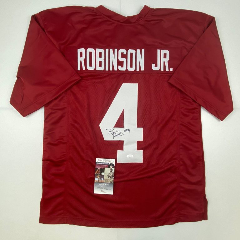 Autographed/Signed Brian Robinson Jr. Alabama Red Jersey JSA COA Auto