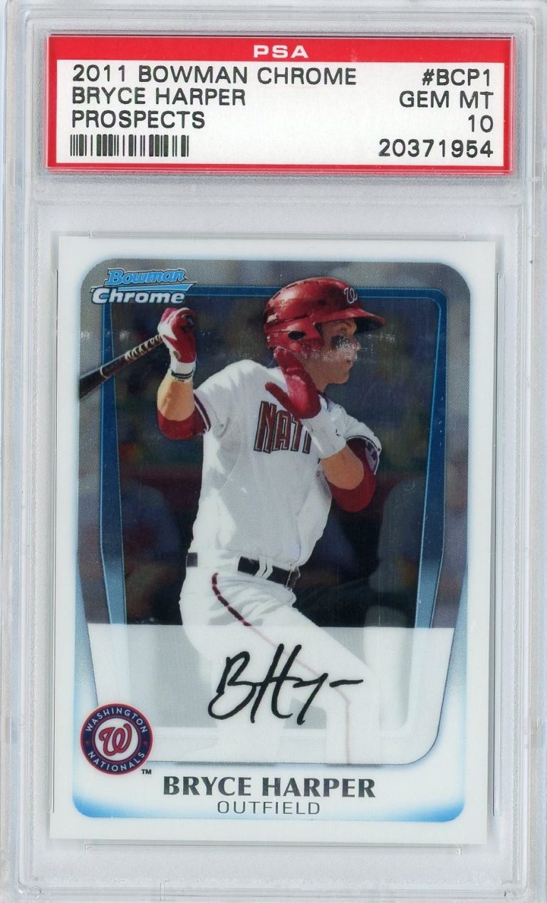 Graded 2011 Bowman Chrome Prospects Bryce Harper #BCP1 Rookie Card PSA 10