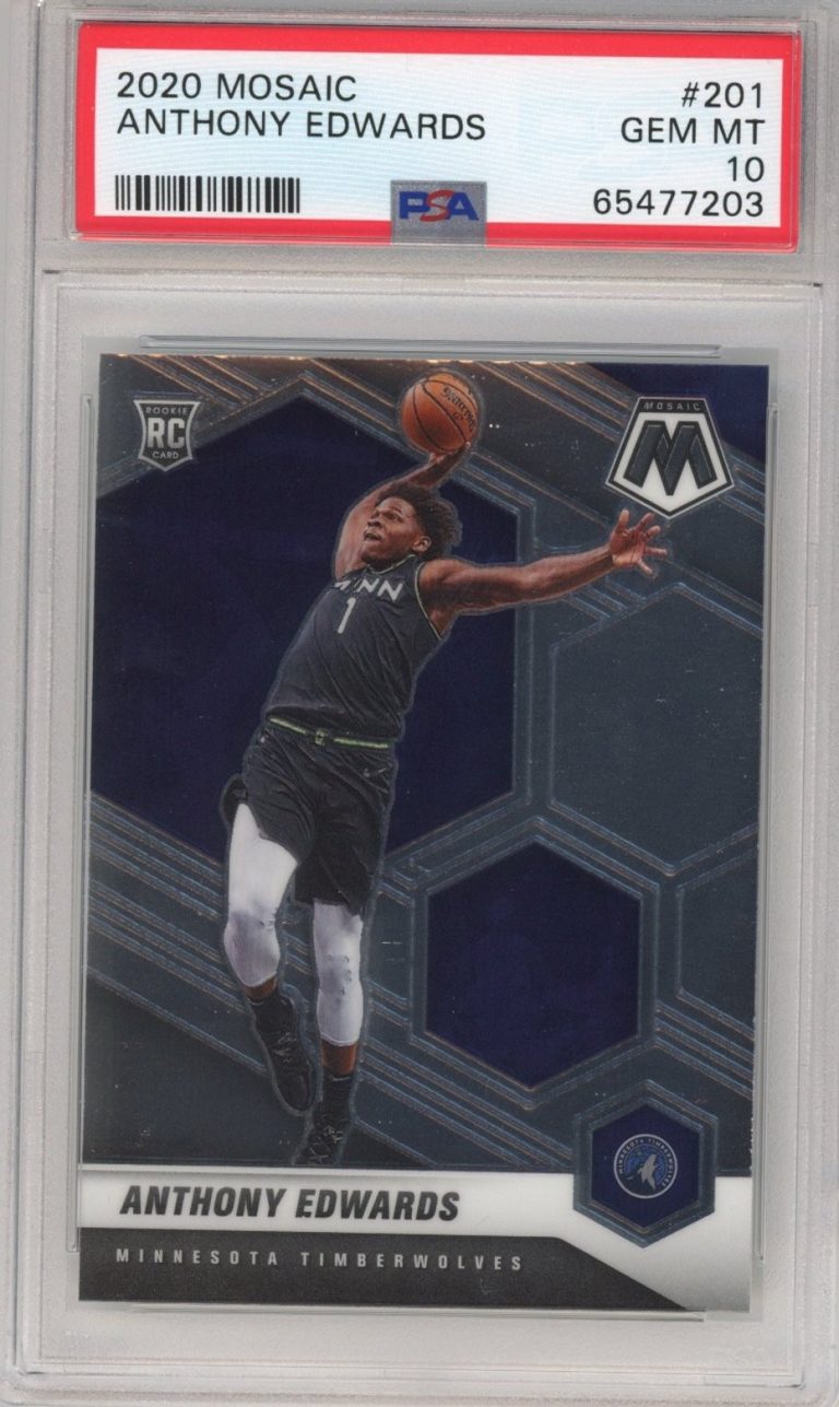 Graded 2020-21 Panini Mosaic Anthony Edwards #201 Rookie Card PSA 10