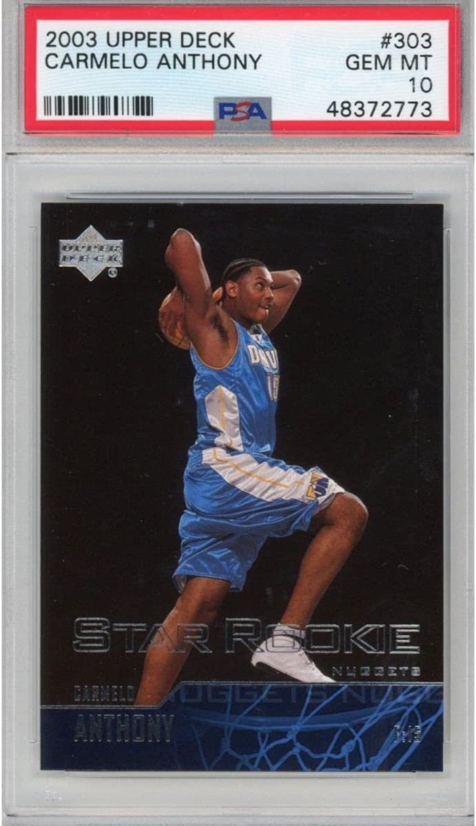 Graded 2003-04 Upper Deck UD Carmelo Anthony #303 Rookie RC Card PSA