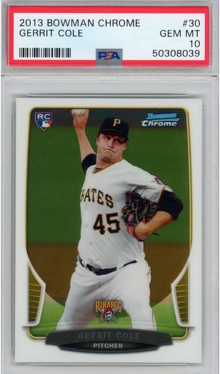 Graded 2013 Bowman Chrome Gerrit Cole #30 Rookie RC Card PSA 10 Gem Min
