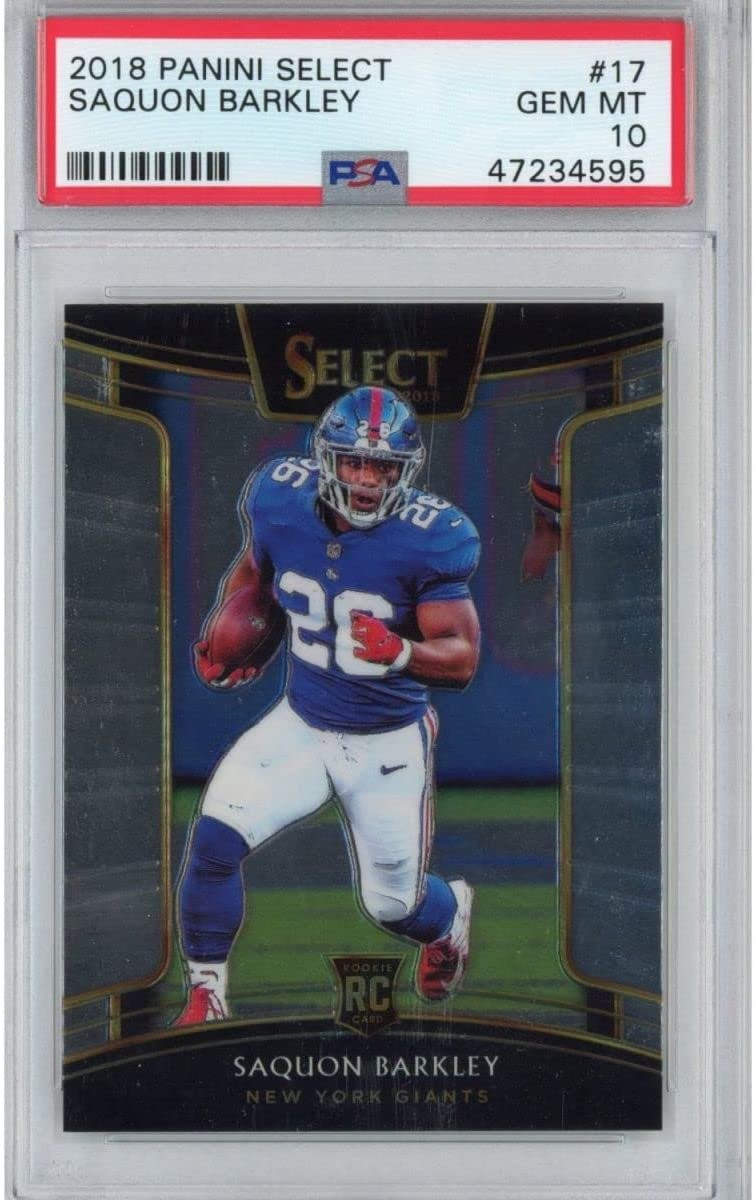 Graded 2018 Panini Select SAQUON BARKLEY #17 Rookie RC Card PSA 10 Mint