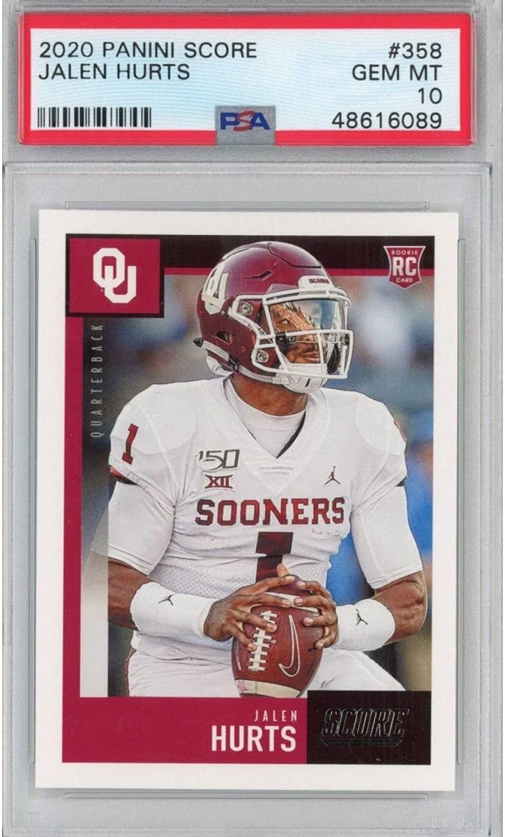 Graded 2020 Panini Score Jalen Hurts #358 Rookie RC Card PSA 10 Gem Min