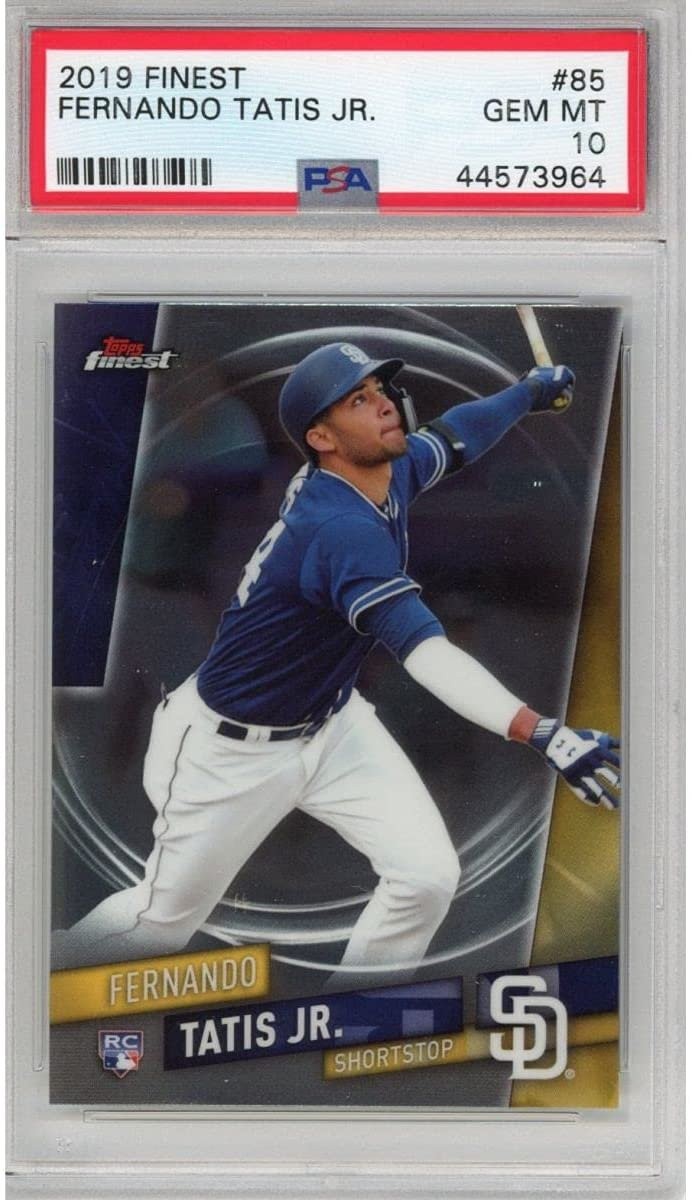 Graded 2019 Topps Finest Fernando Tatis Jr. #85 Rookie RC Card PSA 10 G