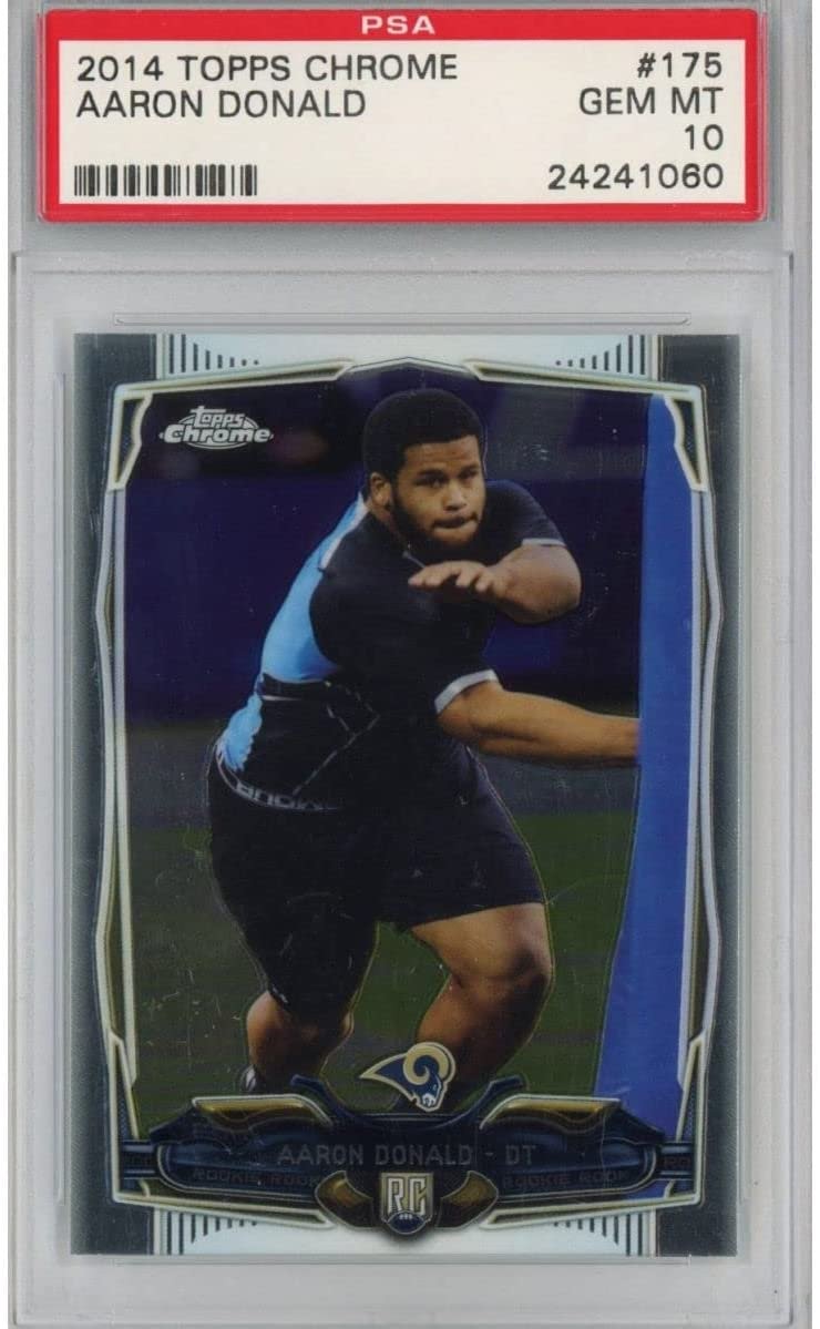 Graded 2014 Topps Chrome Aaron Donald #175 Rookie RC Card PSA 10 Gem Mi