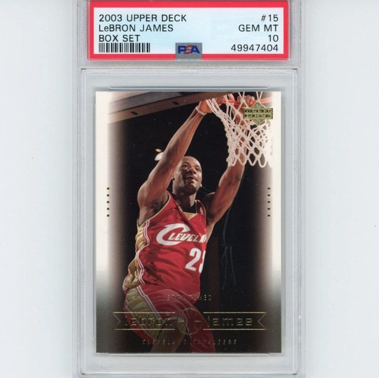 Graded 2003-04 Upper Deck LeBron James #15 Box Set Rookie RC Card PSA