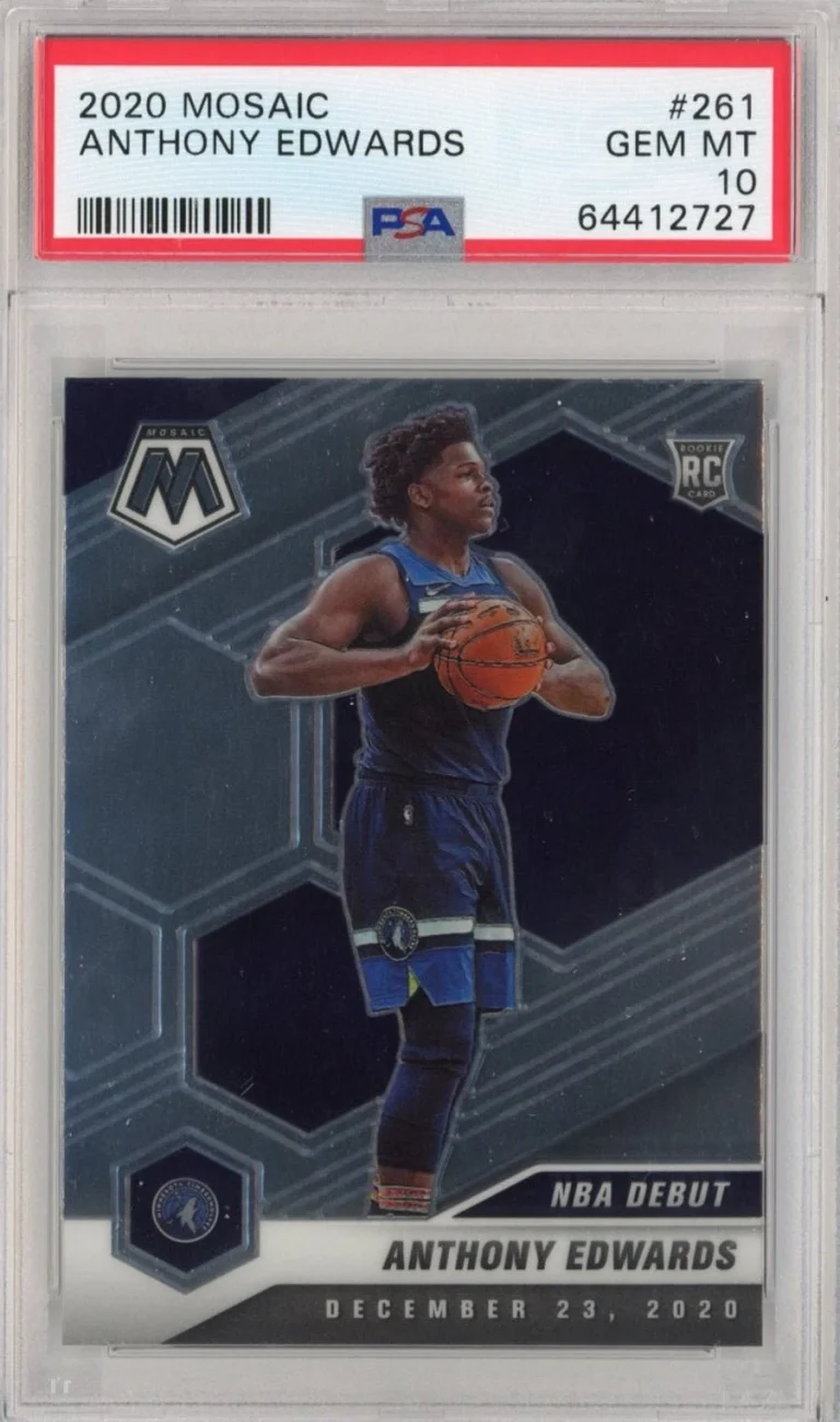 Graded 2020-21 Panini Mosaic Anthony Edwards #261 Rookie Card PSA 10