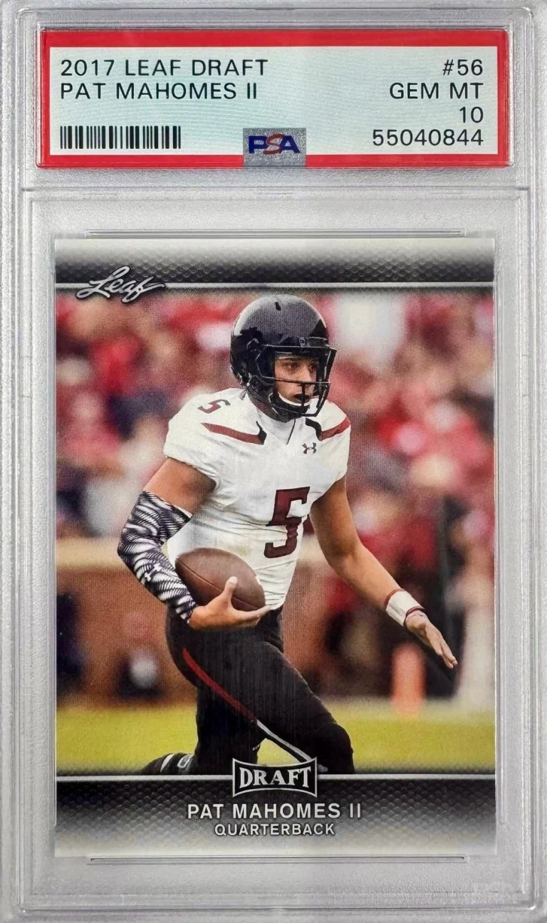 Graded 2017 Leaf Draft PATRICK MAHOMES II #56 Rookie RC Card PSA 10