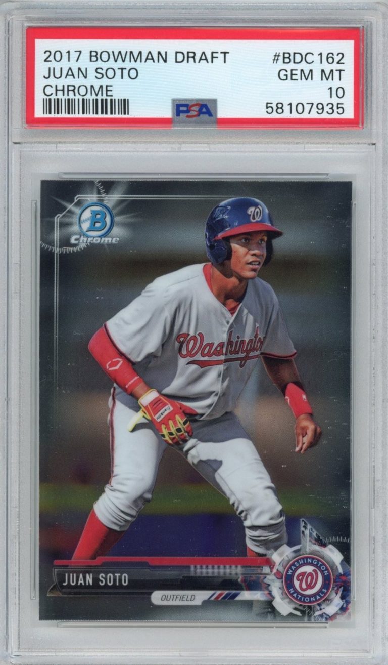 Graded 2017 Bowman Draft Chrome Juan Soto #BDC162 Rookie Card PSA 10 Mint