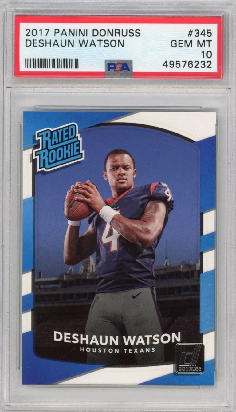 Graded 2017 Panini Donruss Deshaun Watson #345 Rookie RC Card PSA 10