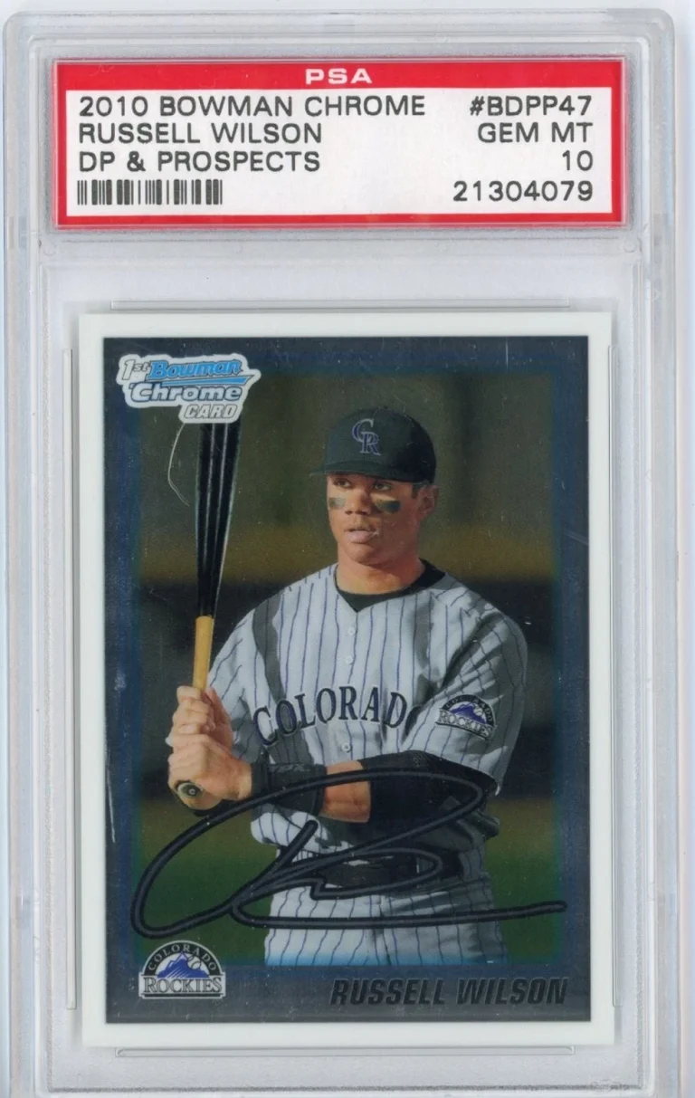 Graded 2010 Bowman Draft Russell Wilson #BDPP47 Chrome Rookie Card PSA 10