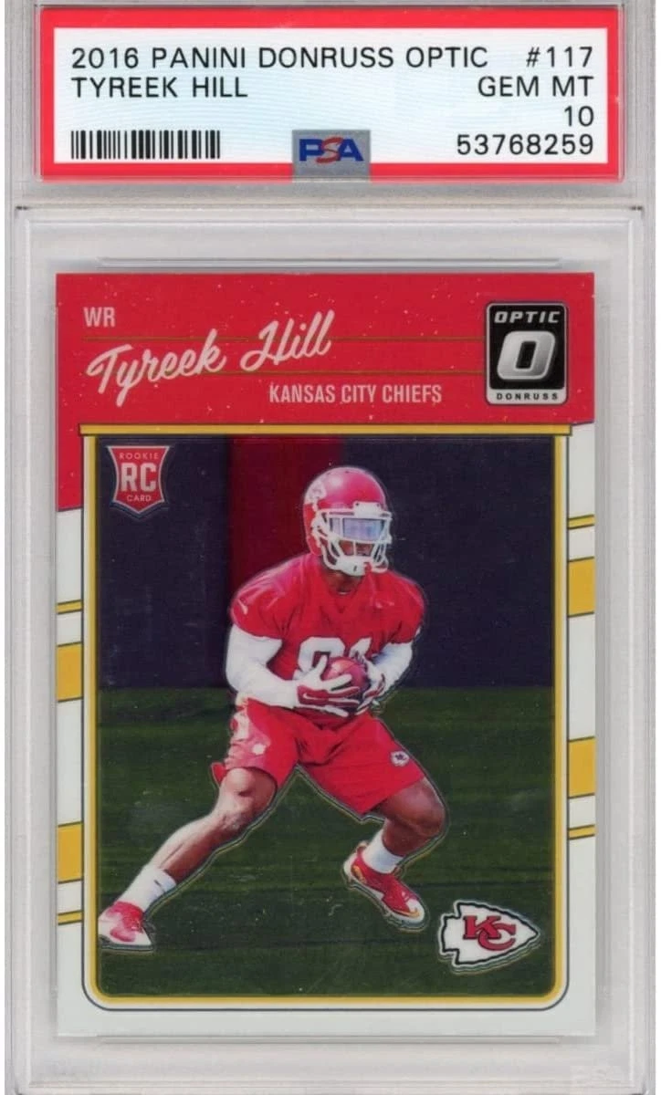 Graded 2016 Panini Donruss Optic TYREEK HILL #117 Rookie RC Card PSA 10