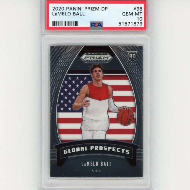 Graded 2020-21 Panini Prizm DP LAMELO BALL #98 Rookie RC Card PSA 10