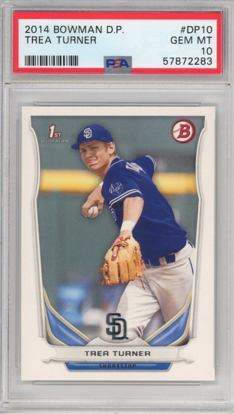 Graded 2014 Bowman Draft Picks Trea Turner #DP10 Rookie RC Card PSA 10