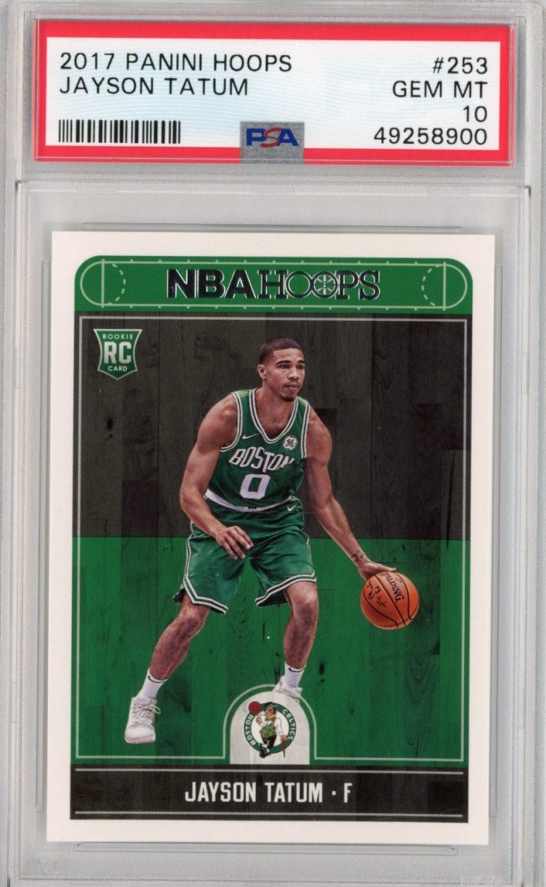Graded 2017-18 Panini Hoops Jayson Tatum #253 Rookie RC Card PSA 10