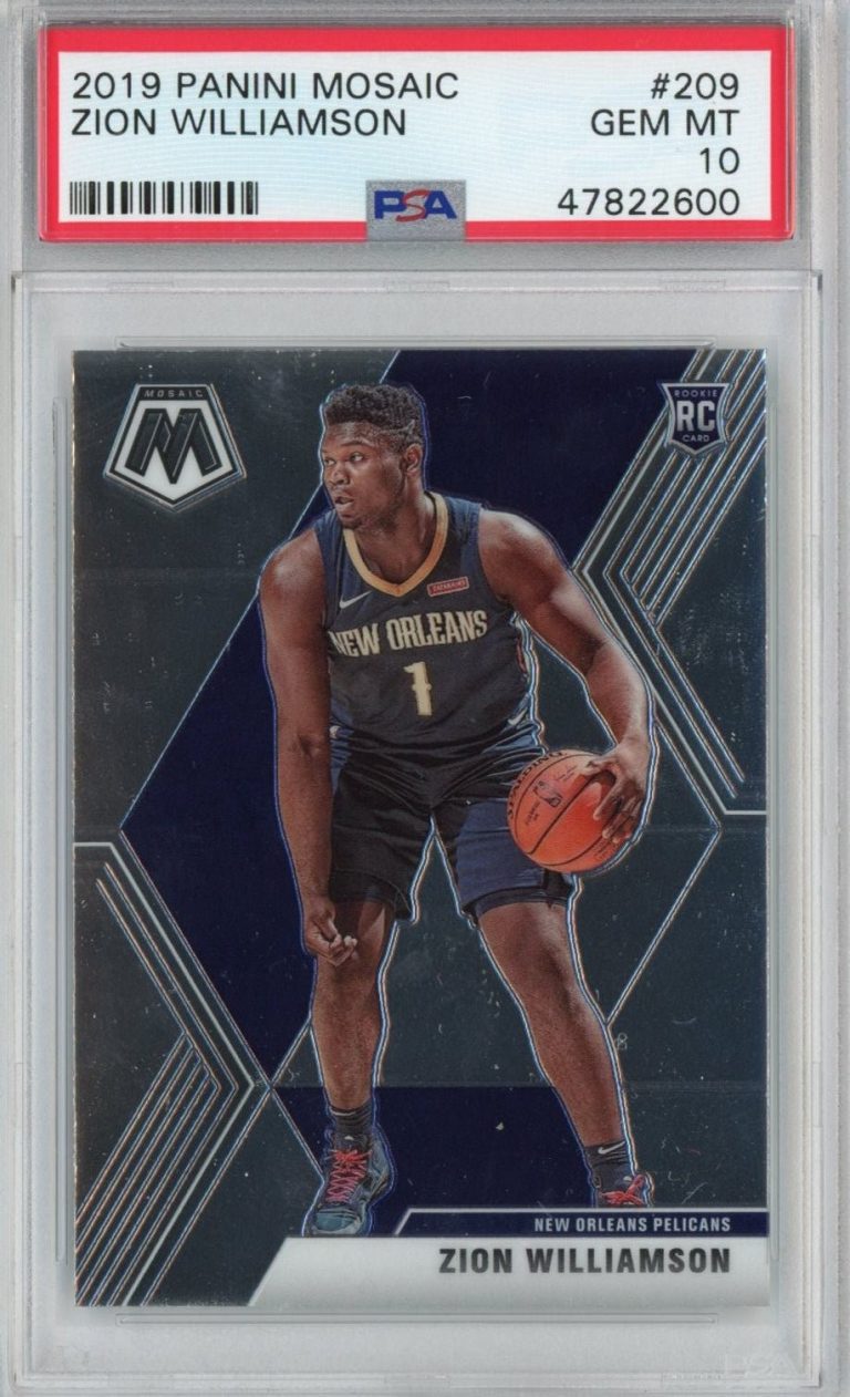 Graded 2019-20 Panini Mosaic Zion Williamson #209 Rookie Card PSA 10 Mint