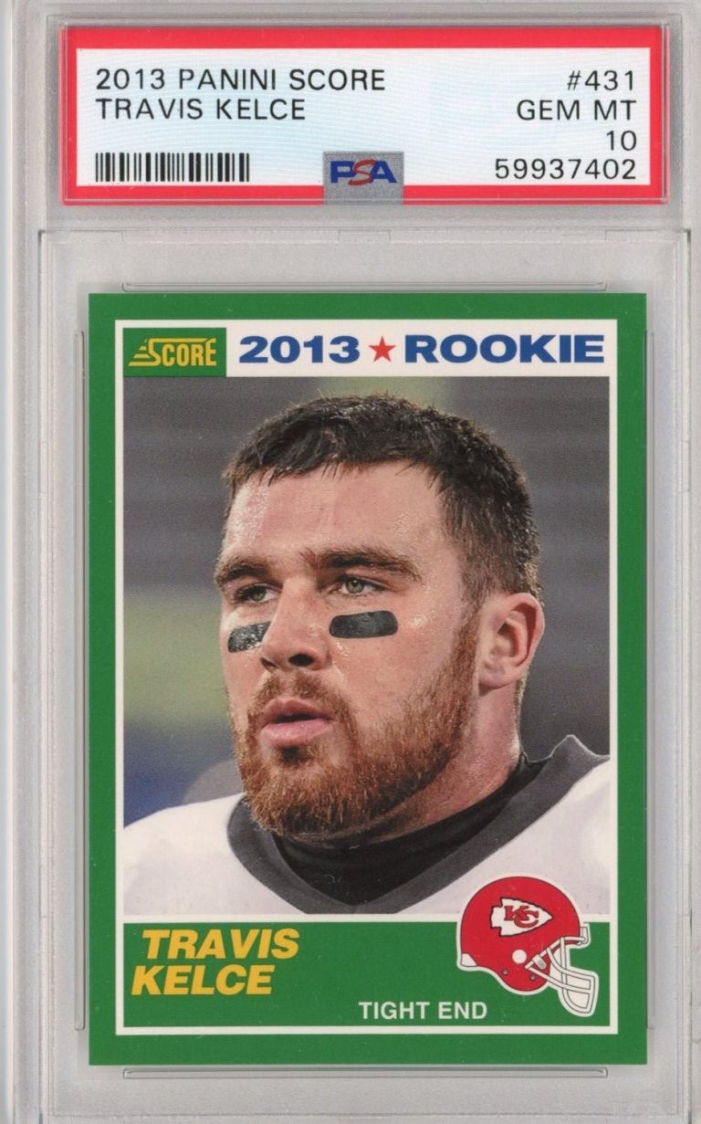 Graded 2013 Panini Score Travis Kelce #431 Rookie RC Card PSA 10 Mint