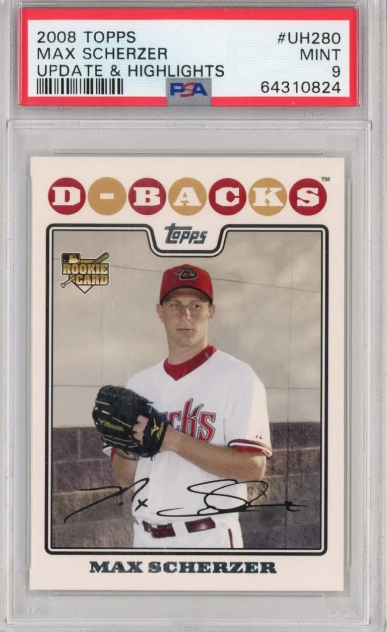 Graded 2008 Topps Update & Highlights Max Scherzer #UH280 Rookie Card PSA 9