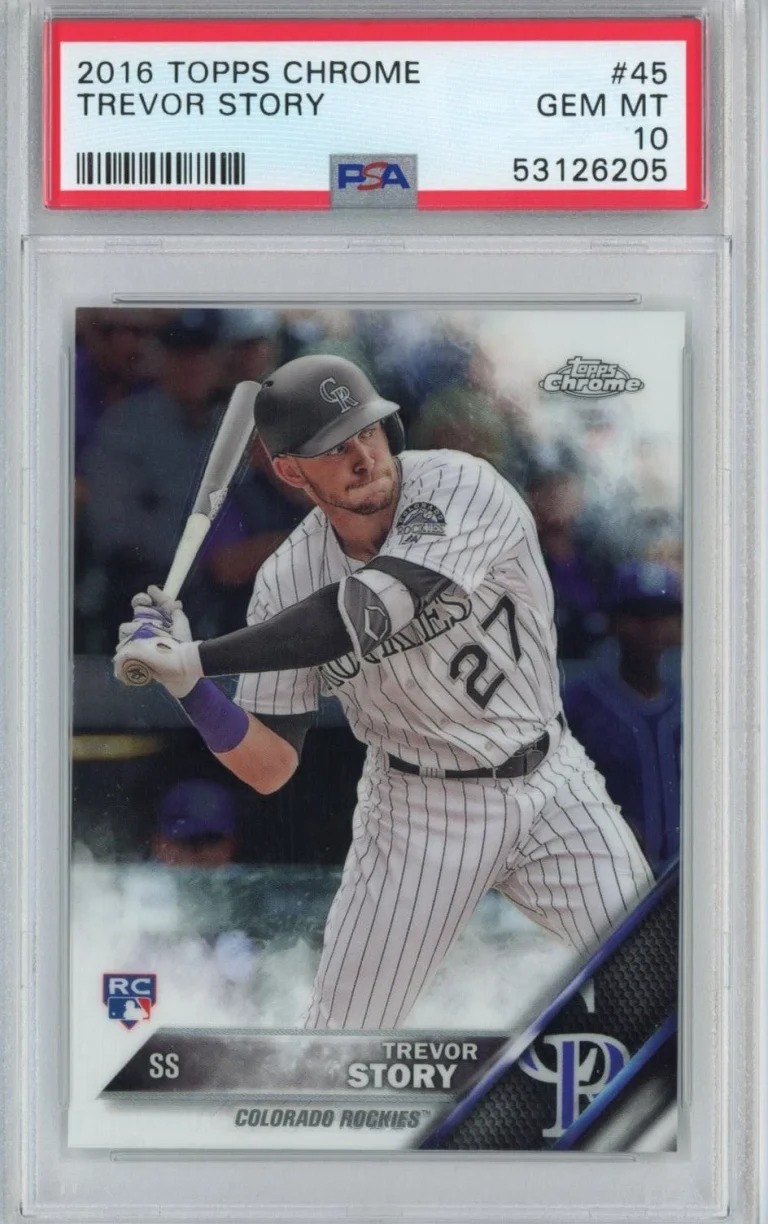 Graded 2016 Topps Chrome Trevor Story #45 Rookie RC Card PSA 10 Mint