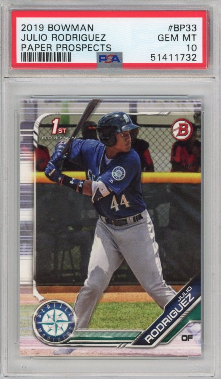 Graded 2019 Bowman Julio Rodriguez BP33 Paper Prospects Rookie Card PSA 10