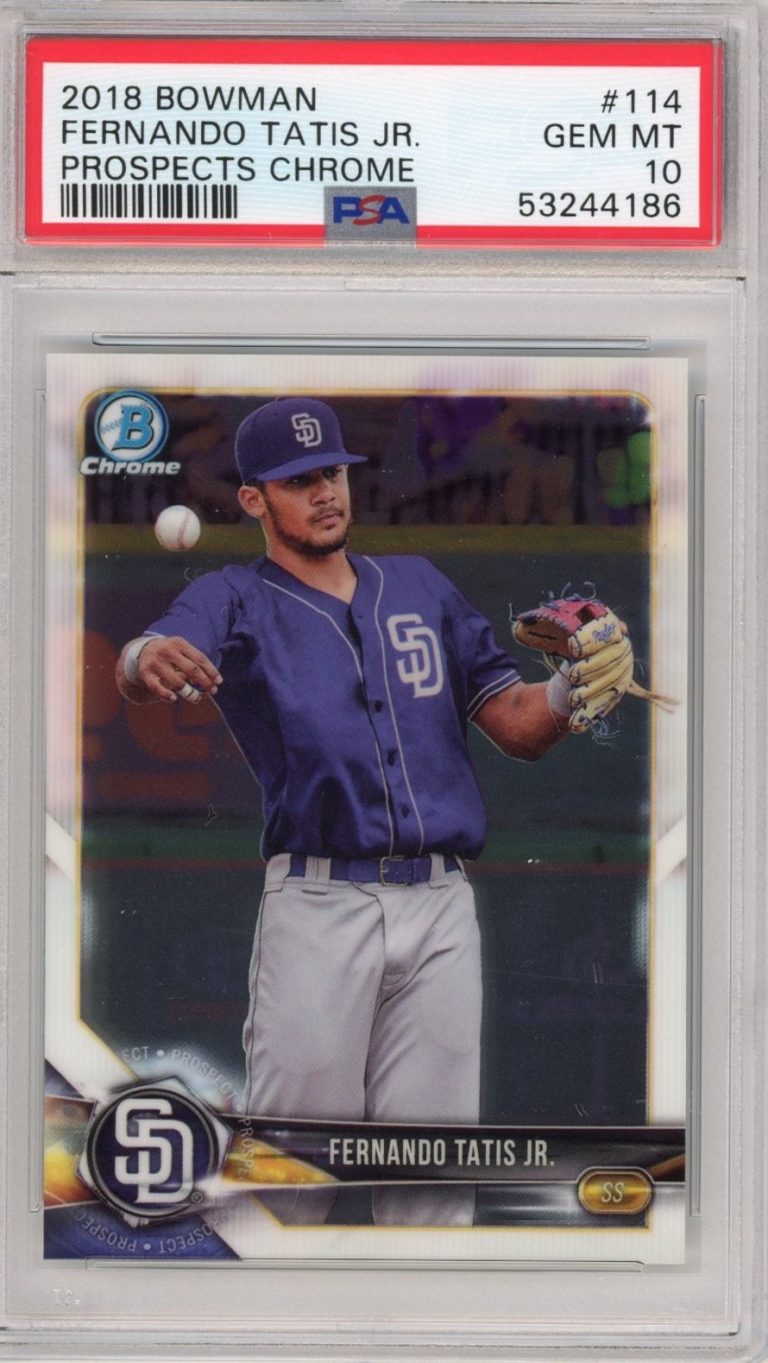 Graded 2018 Bowman Prospects Chrome Fernando Tatis Jr. #114 RC Card PSA 10