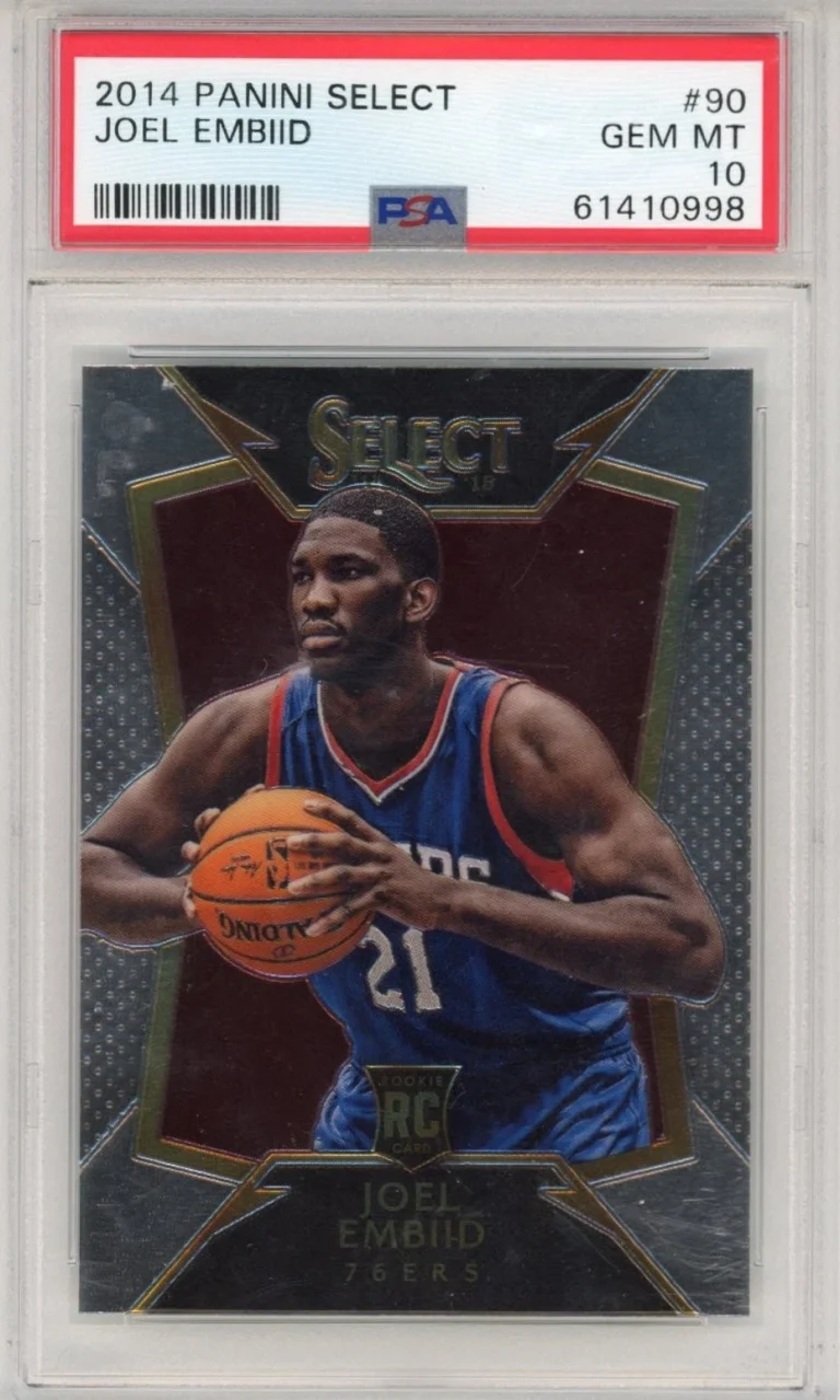 Graded 2014-15 Panini Select Joel Embiid #90 Rookie RC Card PSA 10