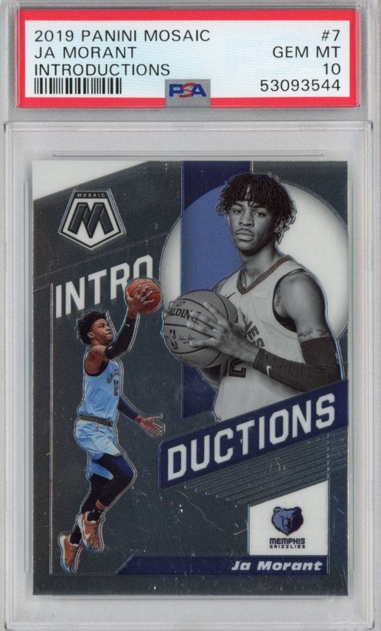 Graded 2019-20 Panini Mosaic Ja Morant #7 Introductions Rookie Card PSA 10