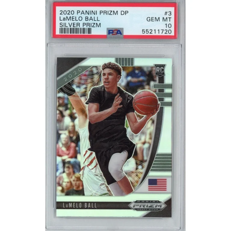 Graded 2020-21 Prizm Draft Picks LaMelo Ball #3 Silver RC Card PSA 10
