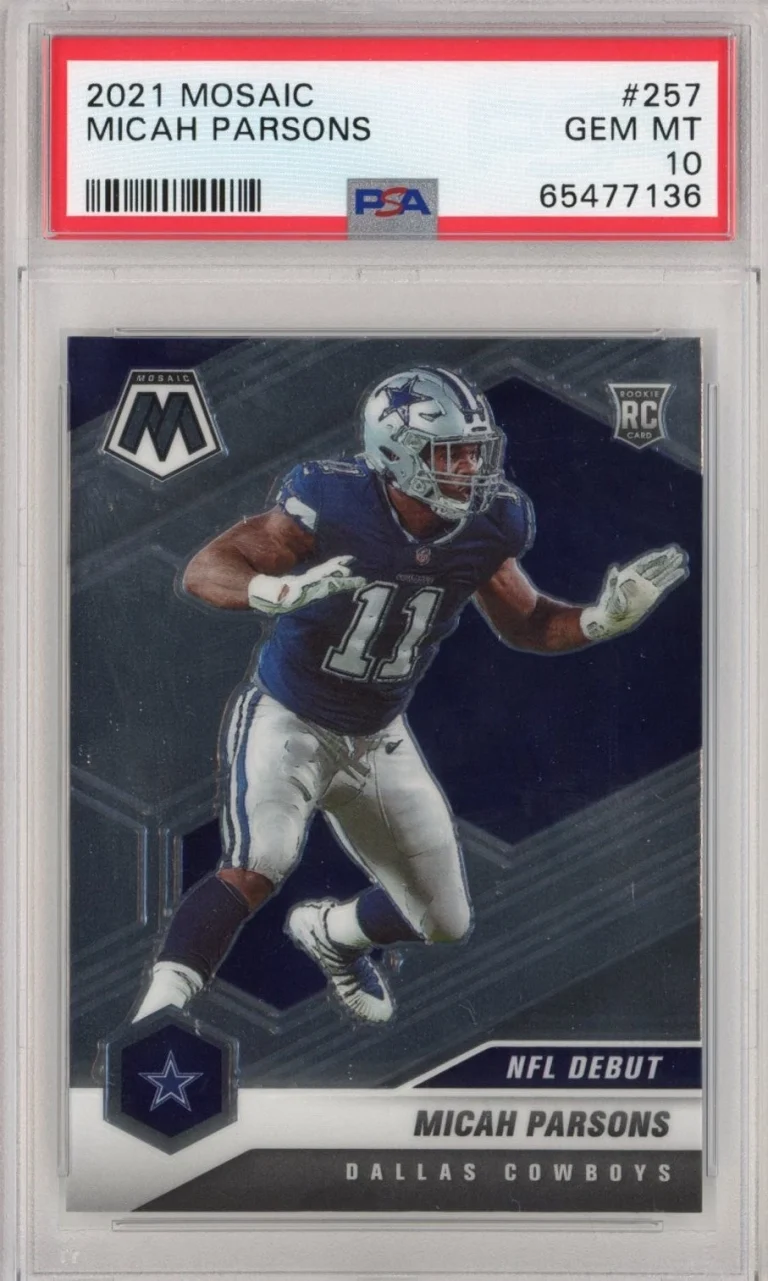 Graded 2021 Panini Mosaic Micah Parsons #257 Rookie RC Card PSA 10 Mint