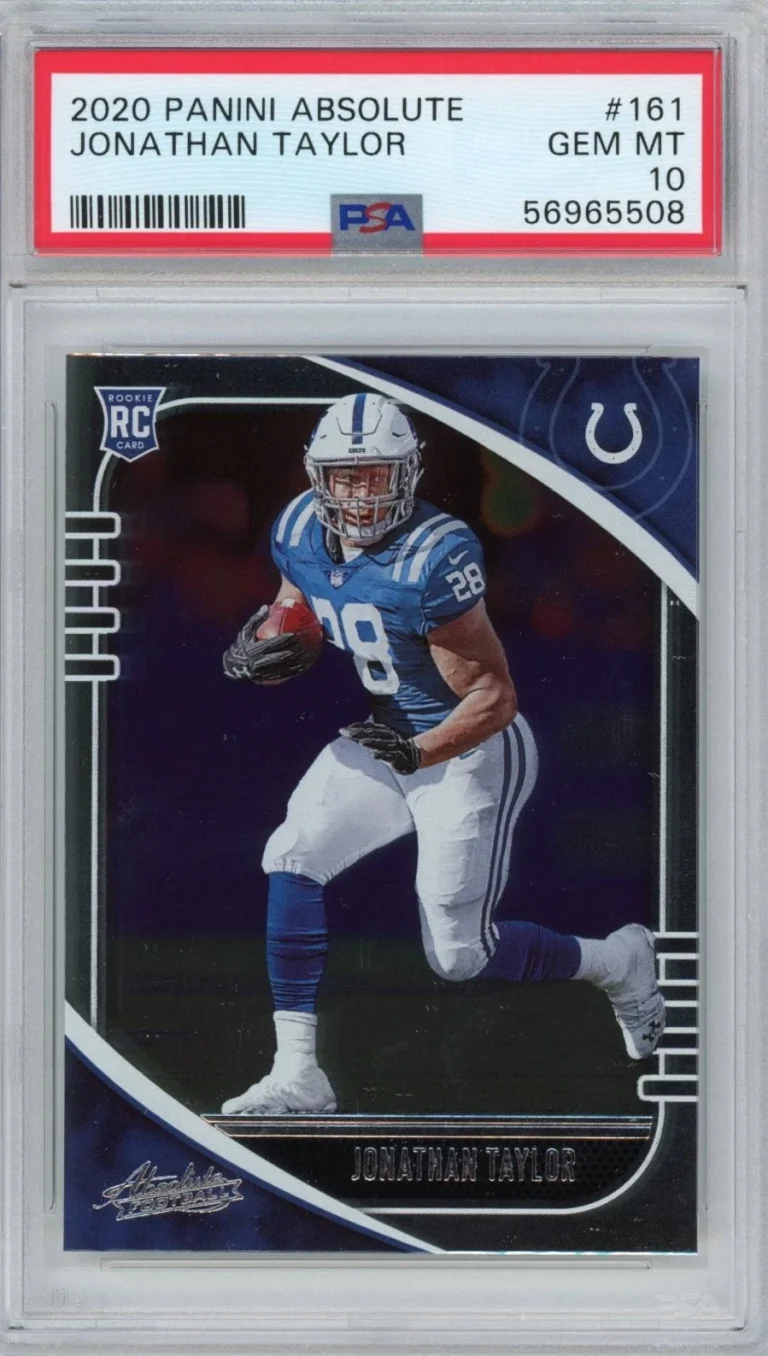 Graded 2020 Panini Absolute Jonathan Taylor #161 Rookie RC Card PSA 10