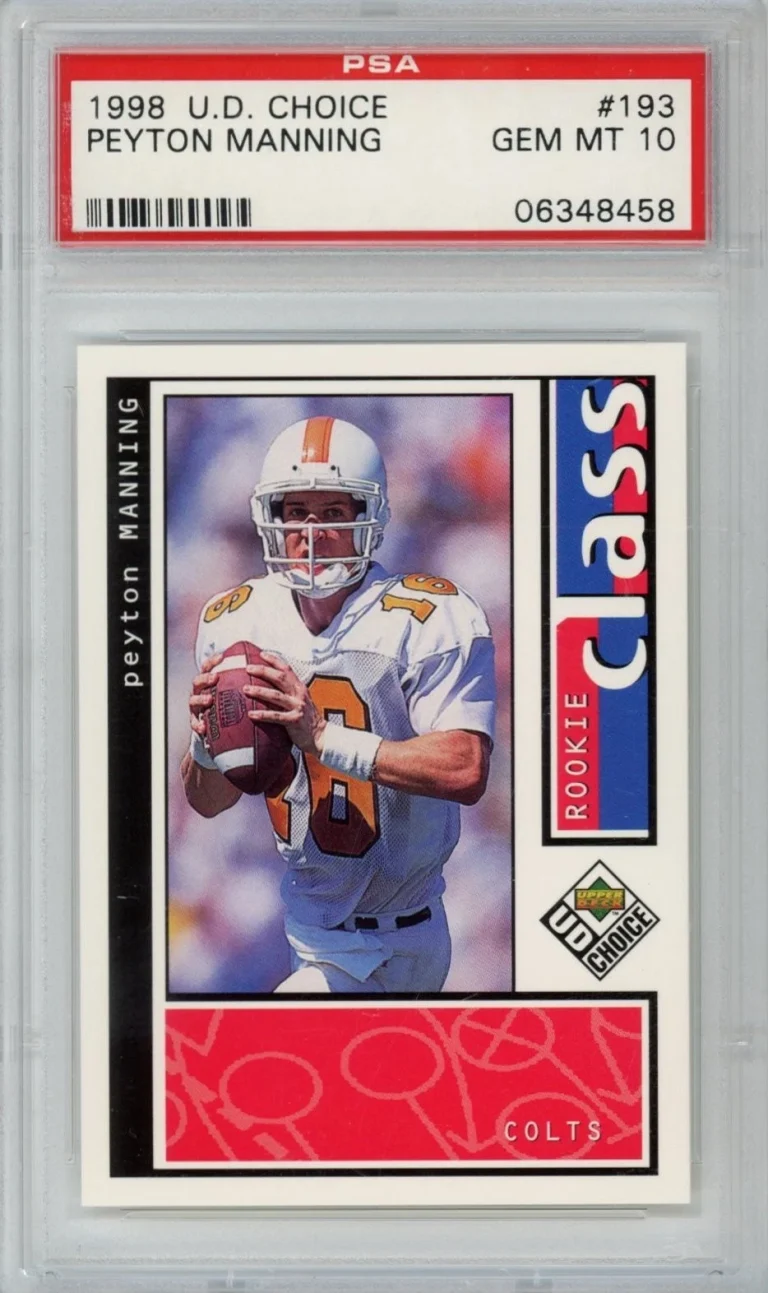 Graded 1998 Upper Deck UD Choice Peyton Manning #193 Rookie Card PSA 10
