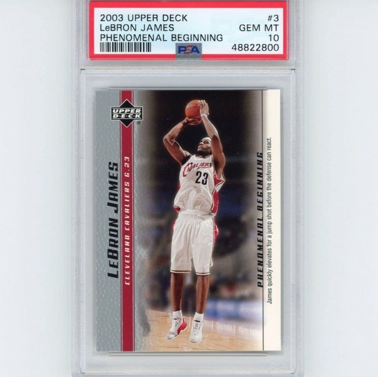 Graded 2003-04 UD LEBRON JAMES 3 Phenomenal Beginning Rookie Card PSA 10