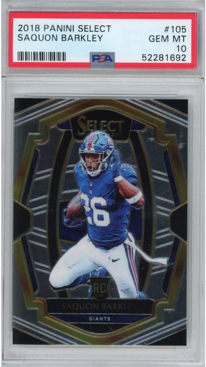 Graded 2018 Panini Select SAQUON BARKLEY #105 Rookie RC Card PSA 10