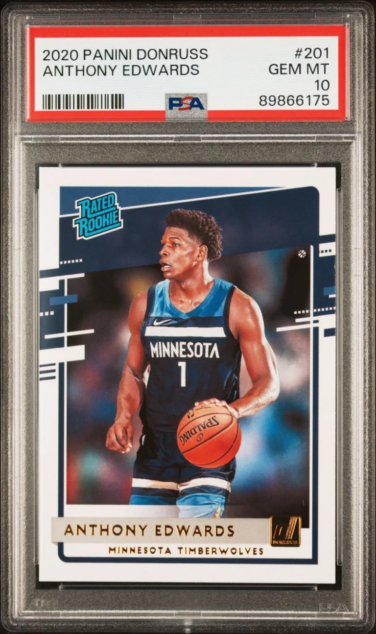 Graded 2020-21 Panini Donruss ANTHONY EDWARDS #201 Rated Rookie Card PSA 10