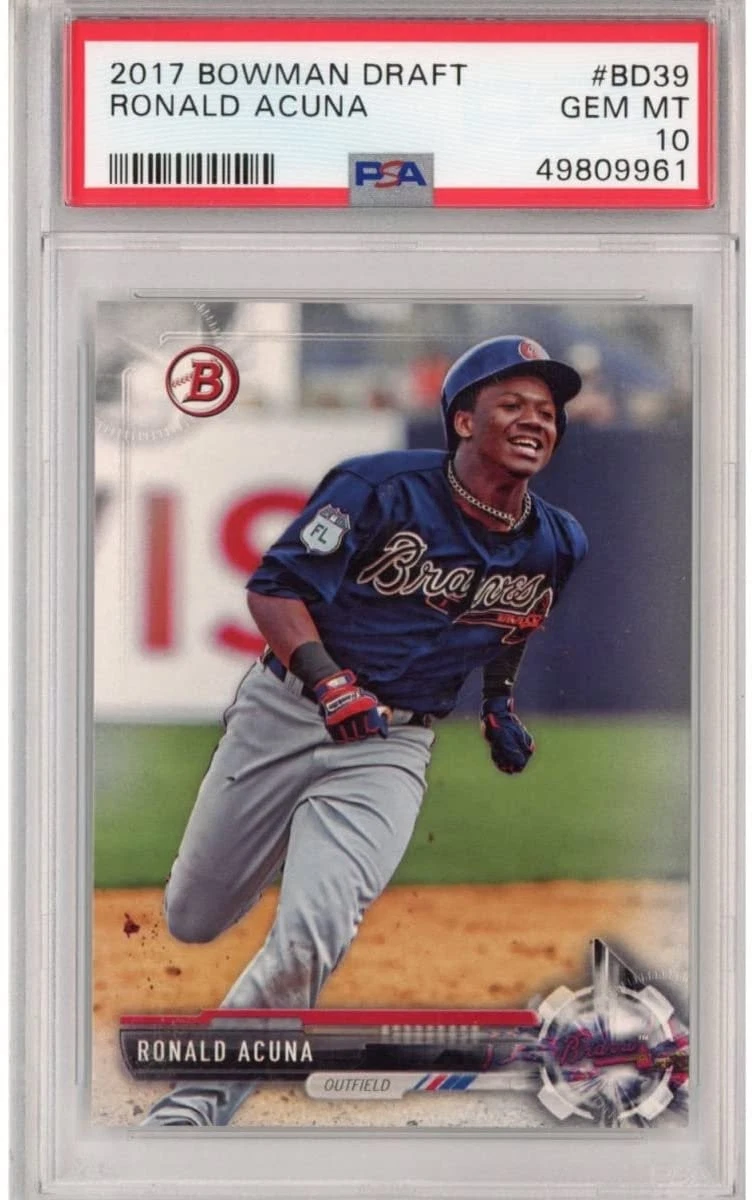 Graded 2017 Bowman Draft Ronald Acuna Jr. #BD39 Rookie RC Card PSA 10