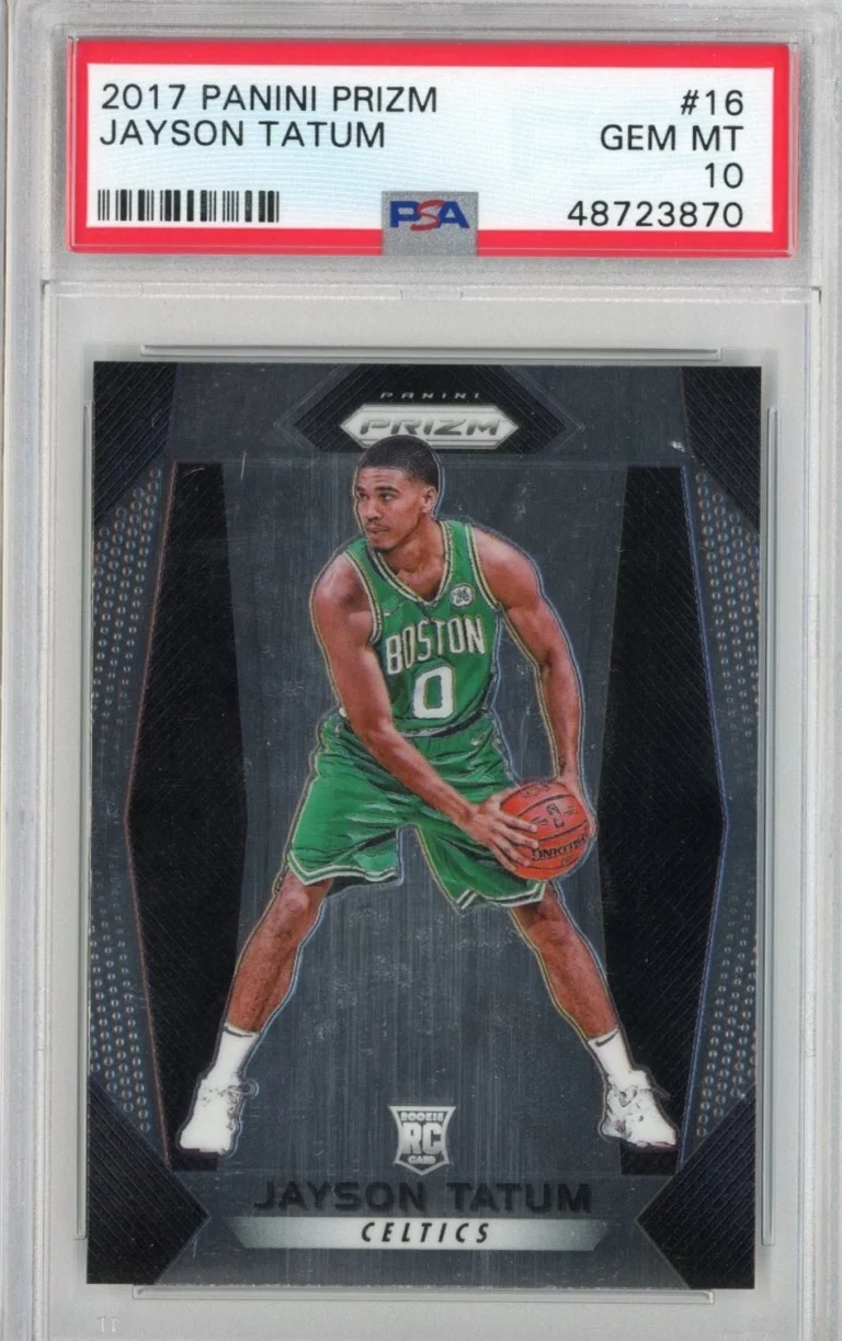 Graded 2017-18 Panini Prizm JAYSON TATUM #16 Rookie RC Card PSA 10