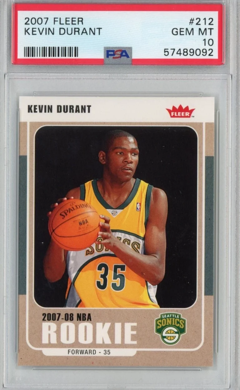 Graded 2007-08 Fleer Kevin Durant #212 Rookie RC Card PSA 10 Gem Mint