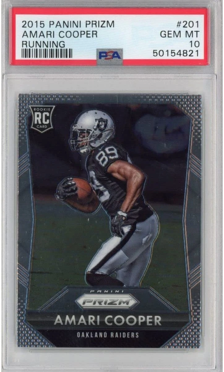 Graded 2015 Panini Prizm AMARI COOPER #201 Running Rookie Card PSA 10