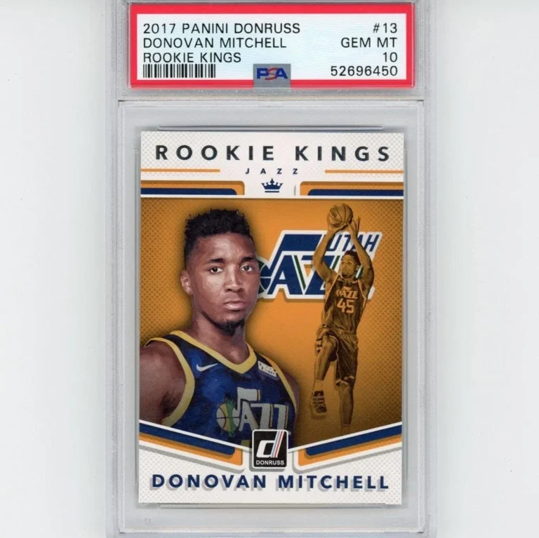 Graded 2017-18 Panini Donruss DONOVAN MITCHELL #13 Rookie Kings Card PSA 10
