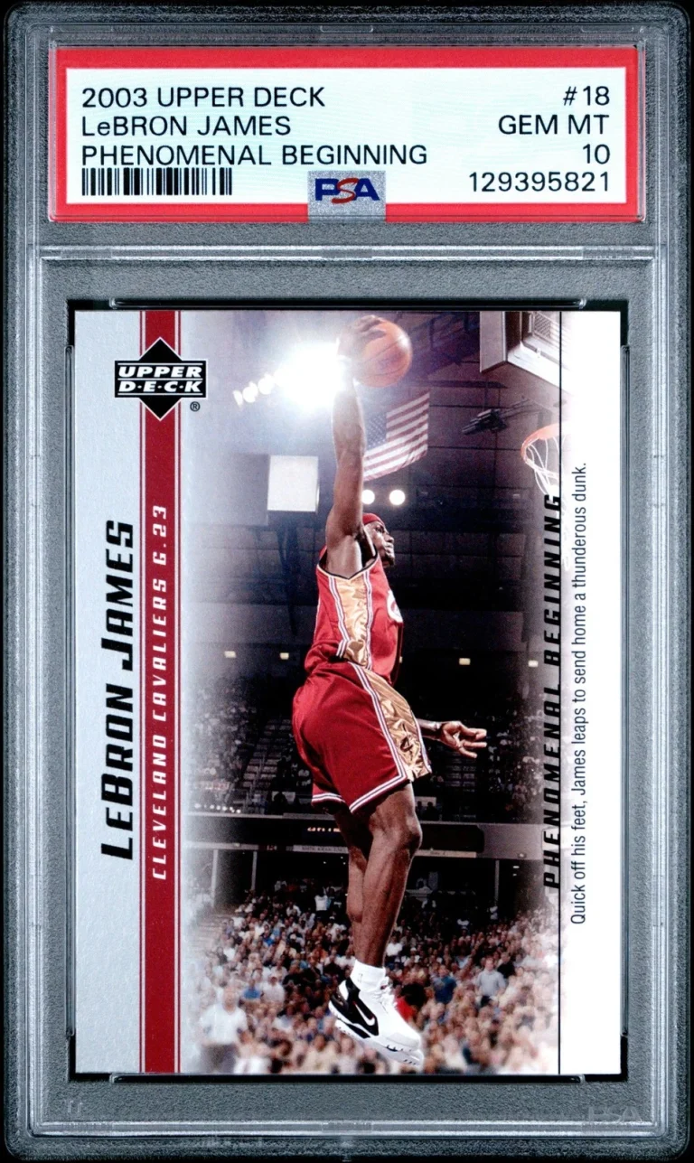 Graded 2003 UD LEBRON JAMES #18 Phenomenal Beginning Rookie Card PSA 10