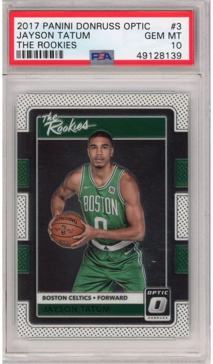 Graded 2017-18 Panini Donruss Optic JAYSON TATUM 3 The Rookies Card PSA 10