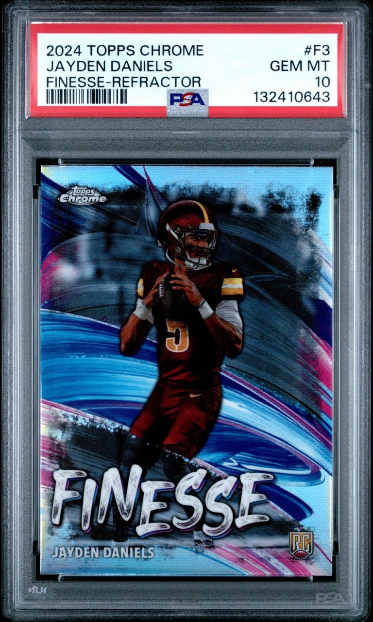 Graded 2024 Topps Chrome Jayden Daniels #F3 Finesse REF RC Card PSA 10