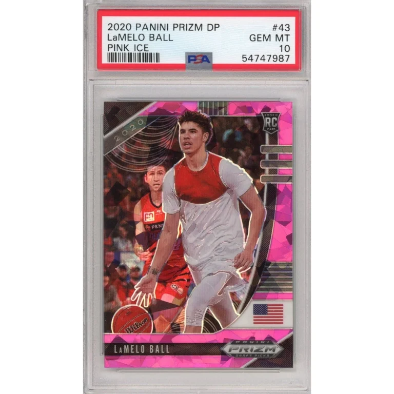 Graded 2020-21 Panini Prizm LaMelo Ball #43 Pink Ice Rookie RC Card PSA 10